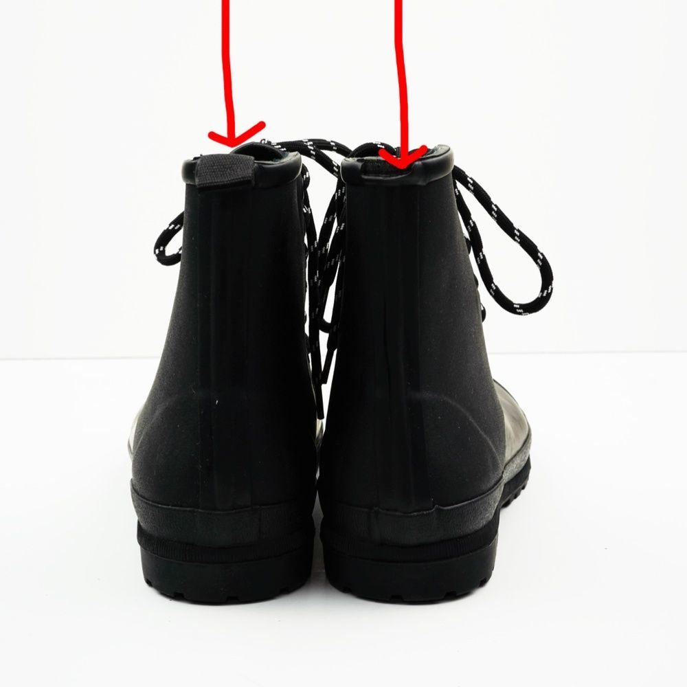 New MADEWELL Size 6 The Lace-Up Lugsole Rain Boot in Black - Picture 6 of 6